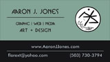 Business Card for me, by me (Aaron J. Jones business card)