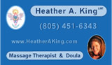 Business Card for Massage Therapist (Heather A. King)